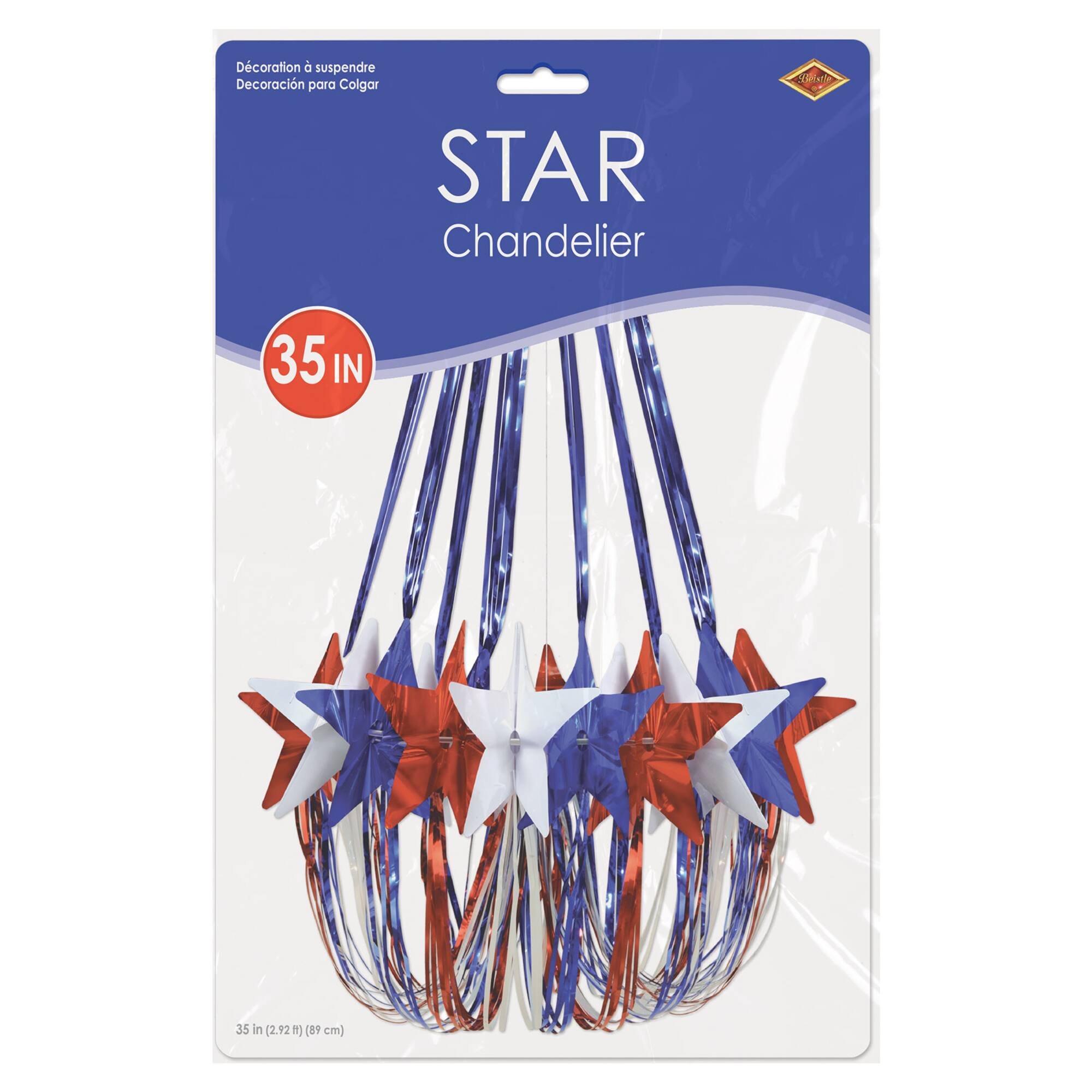 Beistle 35" Red, White & Blue Star Chandelier
